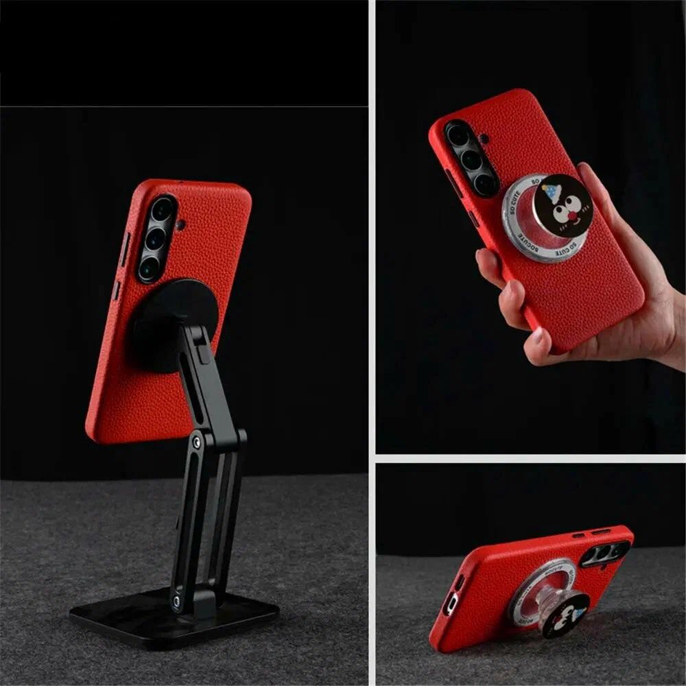 картинка Чехол-накладка для Samsung Galaxy S25 Ultra Vegan Leather Case MagSafe Red от магазина КомпьютерЦентр