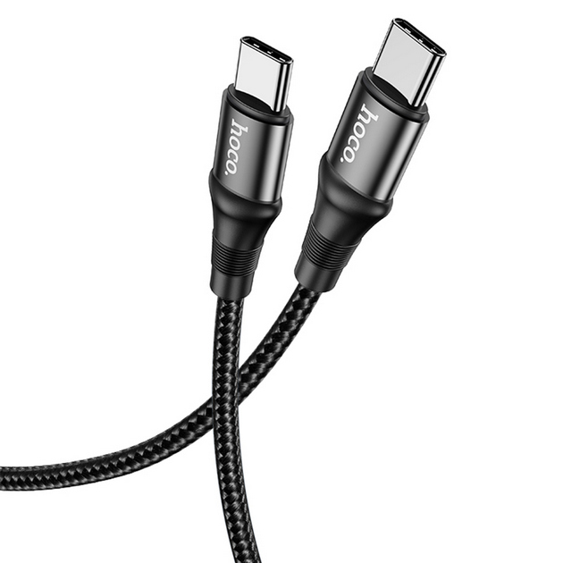 картинка Кабель Hoco X50 Type-C to Type-C Exquisito 100W charging data cable 1m Black от магазина КомпьютерЦентр