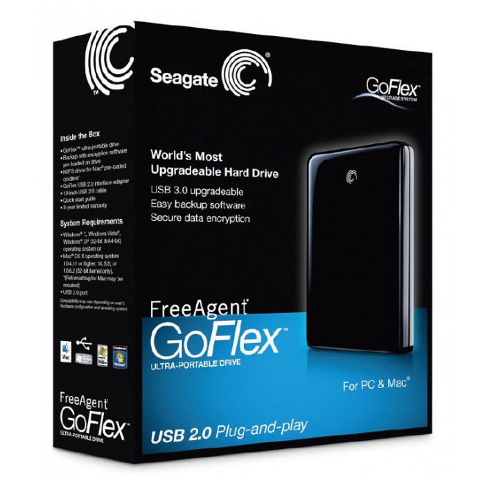 картинка Жесткий диск внешний Seagate 1.5ТB FreeAgent GoFlex 0.1 Black 2.5″ (STAA1500200) от магазина КомпьютерЦентр