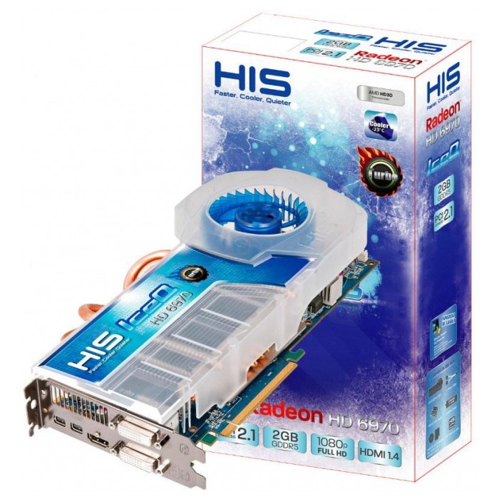 картинка Видеокарта HIS ATI HD6970 Turbo 2Gb 256-bit DDR5 (H697QT2G2M) от магазина КомпьютерЦентр