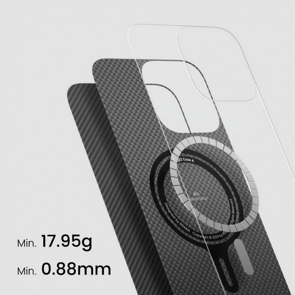 картинка Чехол PITAKA Ultra Slim Case для iPhone 16 Pro 6.3'', Black/ Grey от магазина КомпьютерЦентр