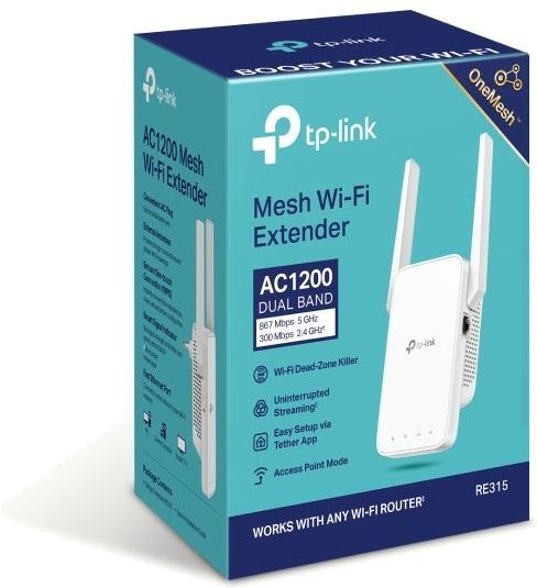 картинка Усилитель TP-Link RE315 Wi-Fi AC1200 OneMesh WiFi Range Extender, 2 external antennas от магазина КомпьютерЦентр