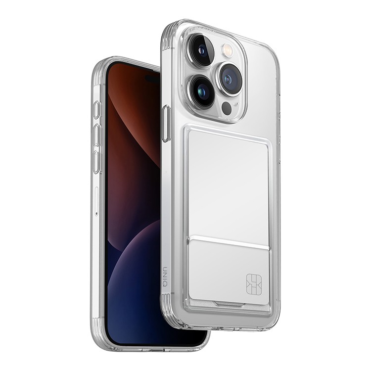 картинка Чехол со слотом под карту Uniq HYBRID AIR FENDER ID для iPhone 15 Pro 6.1'', прозрачный (Transparent) (IP6.1P(2023)-AFIDTRAN) от магазина КомпьютерЦентр