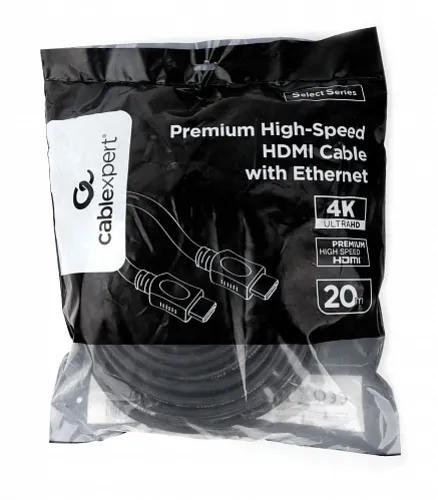 картинка Кабель HDMI Cablexpert CC-HDMI4L-20M, 20м, v2.0, 19M/ 19M, серия Light, черный, позол.разъемы, экран, (19439) от магазина КомпьютерЦентр