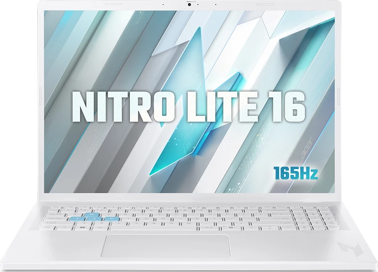 картинка Ноутбук Acer Nitro Lite NL16-71G-568T 16'' IPS (1920x1200) 165Hz/  Intel Core i5-13420H (8/ 12)/  16Gb DDR5/  512Gb SSD/  GF RTX4050 6Gb/  57Wh/  белый (NH.D26CD.003) от магазина КомпьютерЦентр