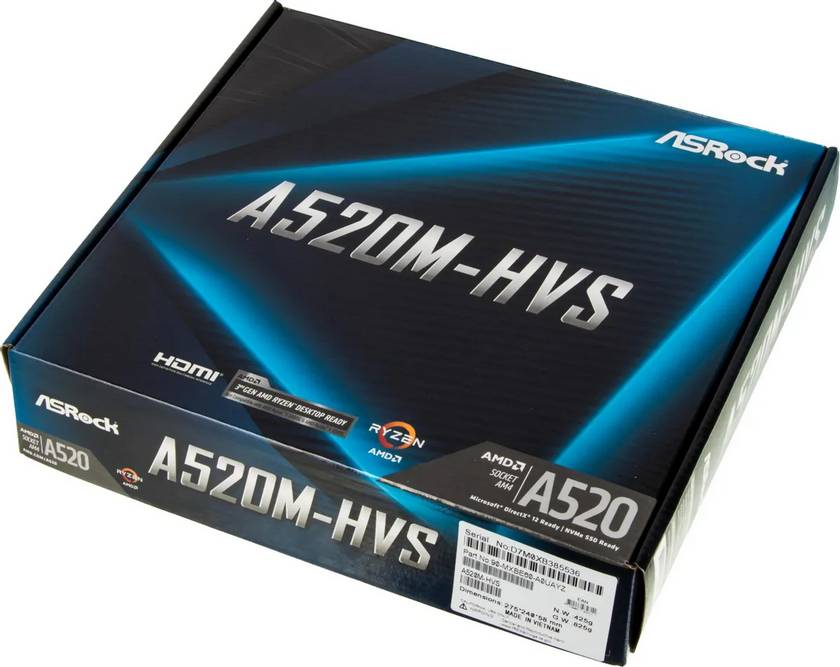 картинка Материнская плата Asrock A520M-HVS Soc-AM4 AMD A520 2xDDR4 mATX от магазина КомпьютерЦентр