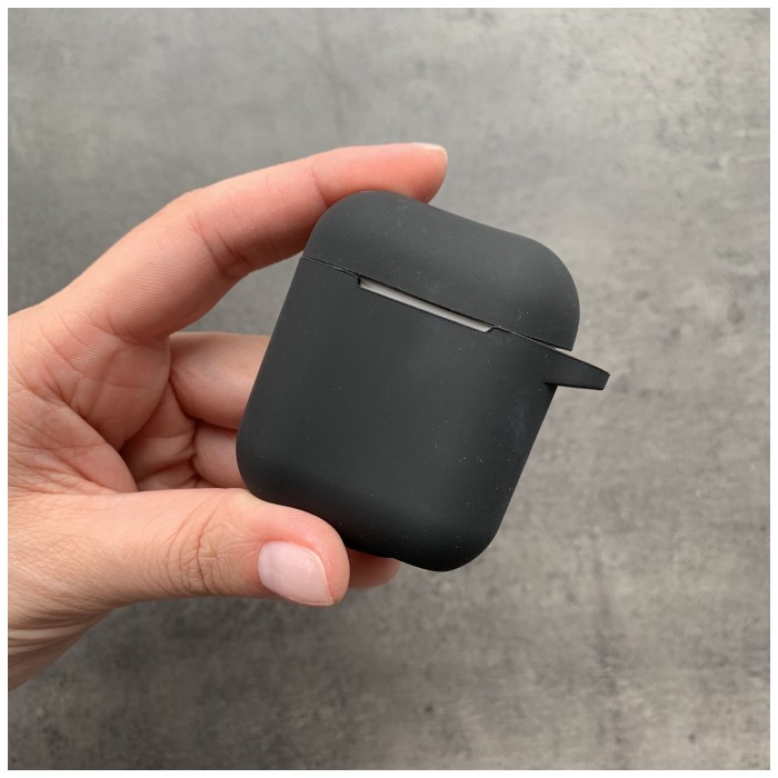 картинка Чехол для AirPods Silicone Case Good с карабином Black от магазина КомпьютерЦентр