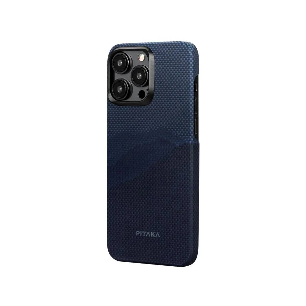 картинка Чехол PITAKA Fusion Weaving MagEZ Case 4 для iPhone 15 Pro MAX 6.7'', принт за горизонт (Over the horizon) 600D от магазина КомпьютерЦентр