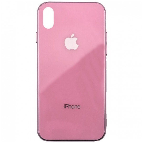 картинка Чехол Full color Silicone/ Glass Case Logo for iPhone XS Max Pink от магазина КомпьютерЦентр