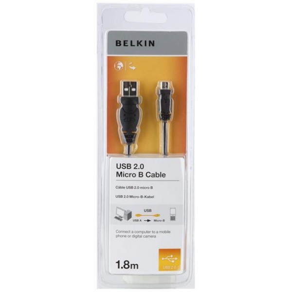 картинка Кабель Belkin USB 2.0 a->Micro b Pro Black Blister 1.8 m (F3U151cp1.8M) от магазина КомпьютерЦентр