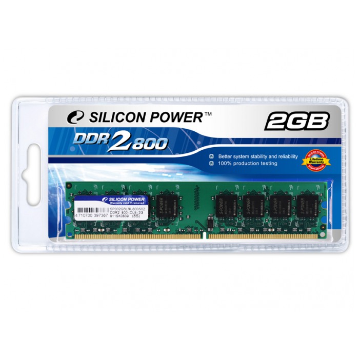 картинка Оперативная память SiliconPower SO-DIMM DDR2 2Gb 800MHz PC2-6400 (box) от магазина КомпьютерЦентр
