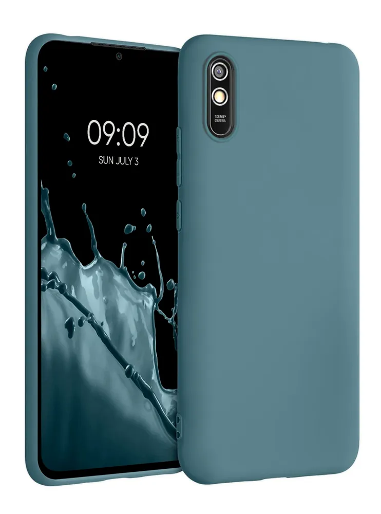 картинка Силиконовый чехол для Redmi 9A ELLAGECASE матовый, Темно-зеленый от магазина КомпьютерЦентр