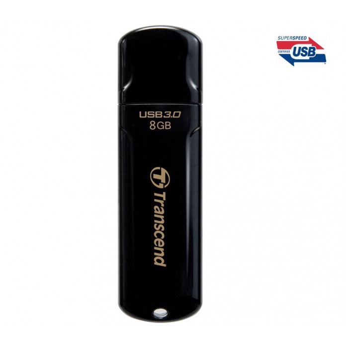 картинка Флешка USB Transcend JetFlash 700 8Gb Black USB 3.0 (TS8GJF700) от магазина КомпьютерЦентр