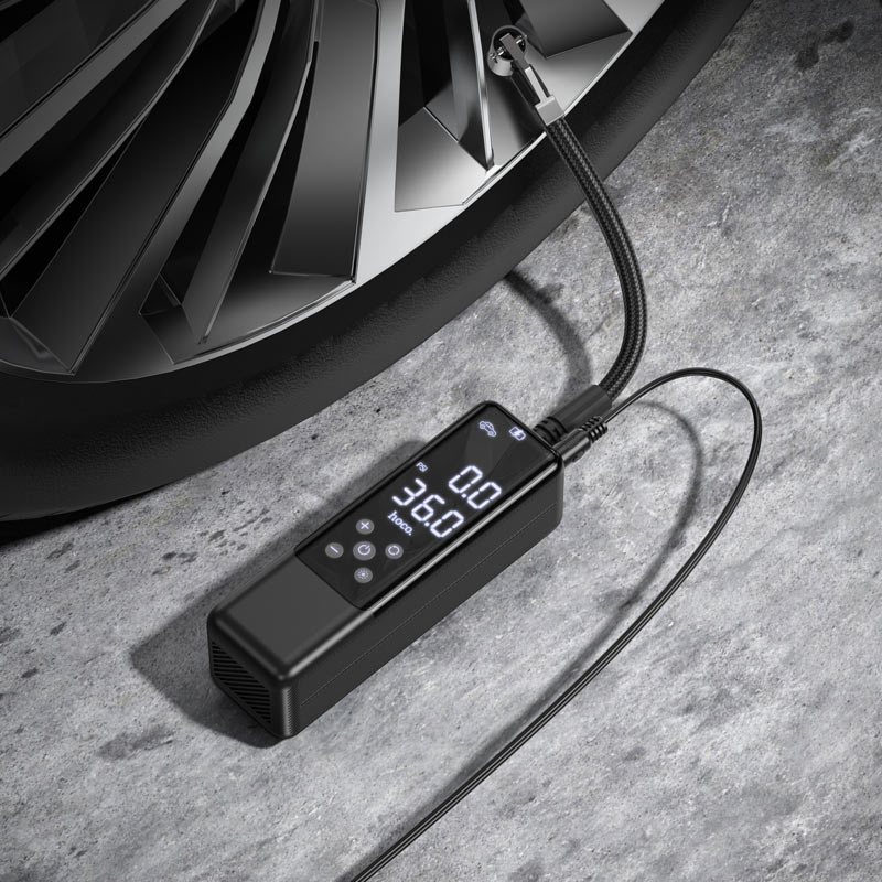 картинка Автомобильный портативный компрессор Hoco ZP5 May smart air pump black от магазина КомпьютерЦентр