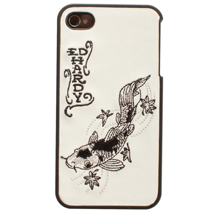 картинка Чехол Ed Hardy Koi-Embroidered Silver/Black for iPhone 4 (EH4300) от магазина КомпьютерЦентр
