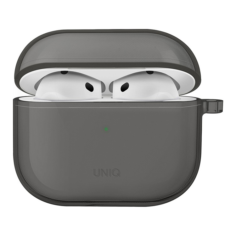 картинка Чехол Uniq Glase PRO TPU Lock Glossy Smoke для AirPods 4, серый от магазина КомпьютерЦентр