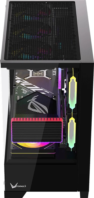 картинка Корпус Formula Crystal Z1M Plus FR, черный, без БП, mATX, PSU CRYSTAL Z1M + FR от магазина КомпьютерЦентр