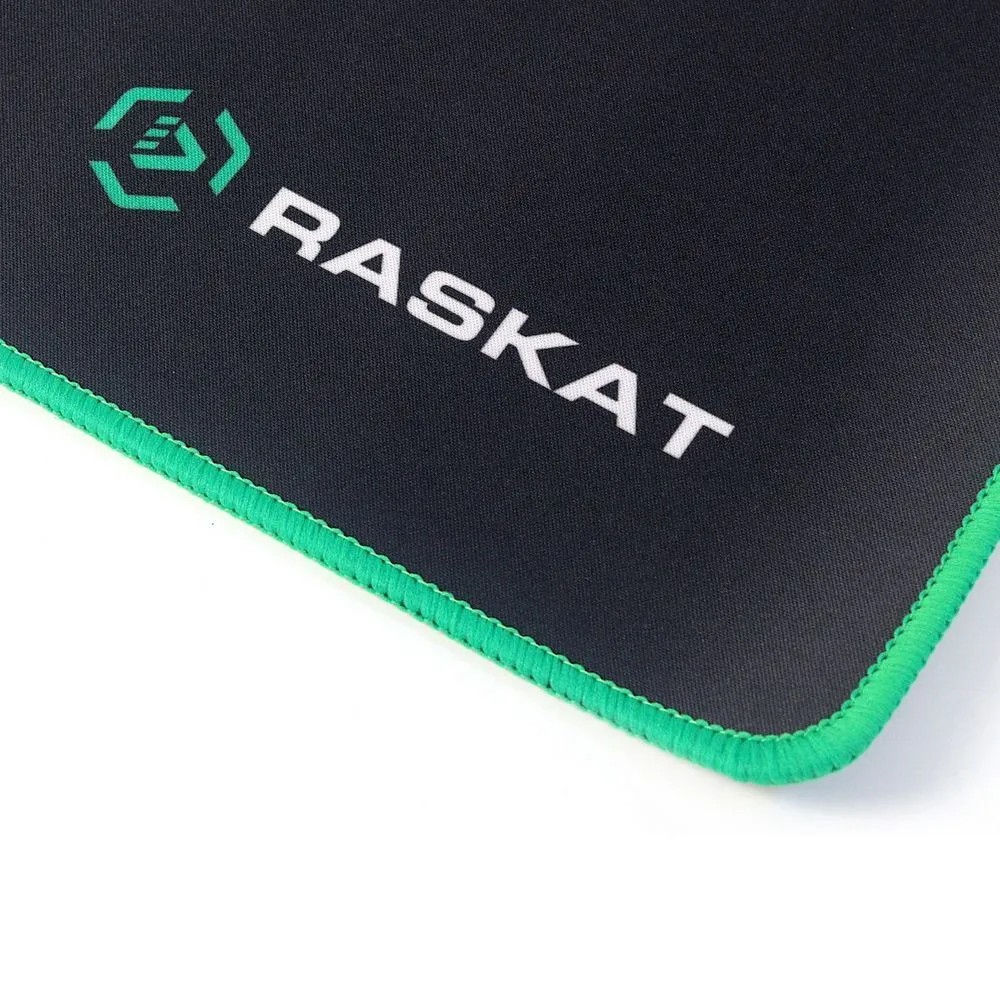 картинка Коврик для мышки Raskat XP18 черный с зеленым, тканевый, 400х450х3мм, нейлон + резина, обшитый, RTL от магазина КомпьютерЦентр