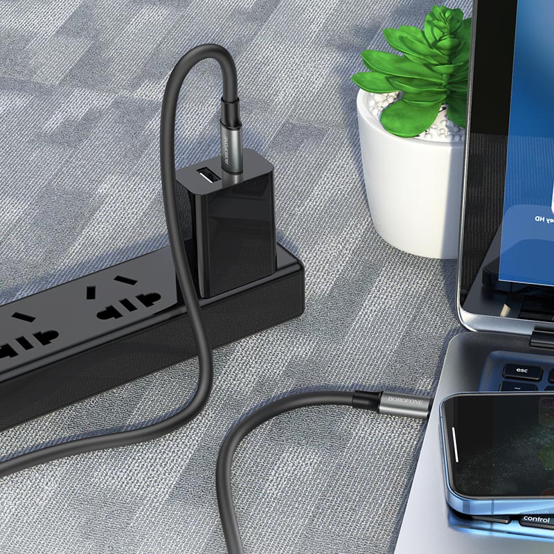 картинка Кабель Borofone BX82 Type-C to Type-C Bountiful 60W charging data cable cable black от магазина КомпьютерЦентр