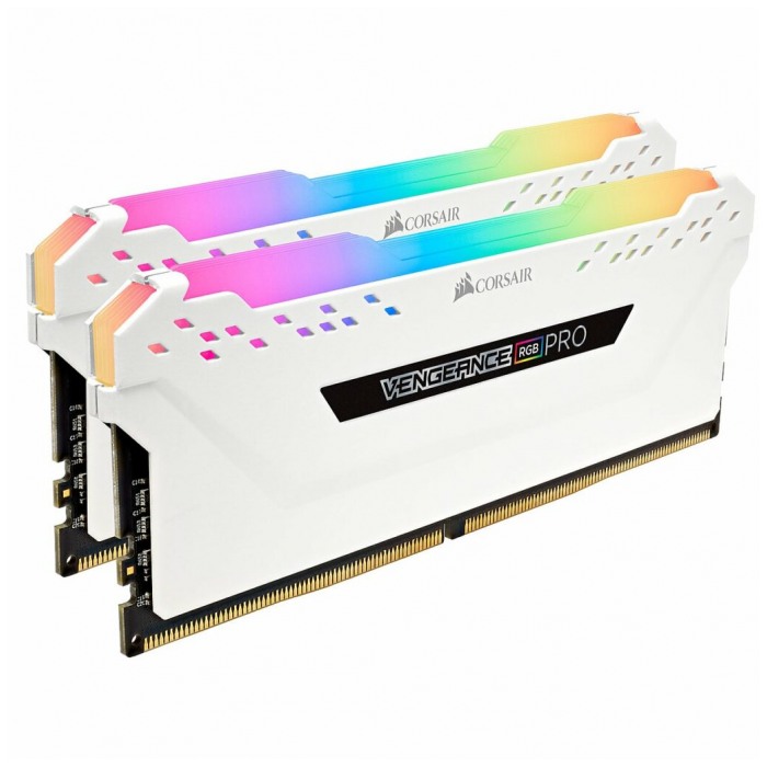 картинка Набор модулей памяти Corsair DIMM DDR4 16Gb (2 x 8Gb) 3000MHz PC4-24000 Vengeance RGB Pro White (CMW16GX4M2C3000C15W) от магазина КомпьютерЦентр