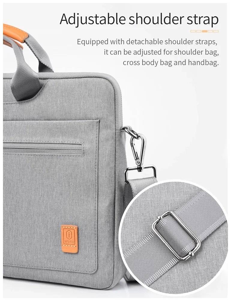 картинка Сумка для ноутбука WIWU Pioneer Pro Handbag for MacBook 15.6'' Gray от магазина КомпьютерЦентр