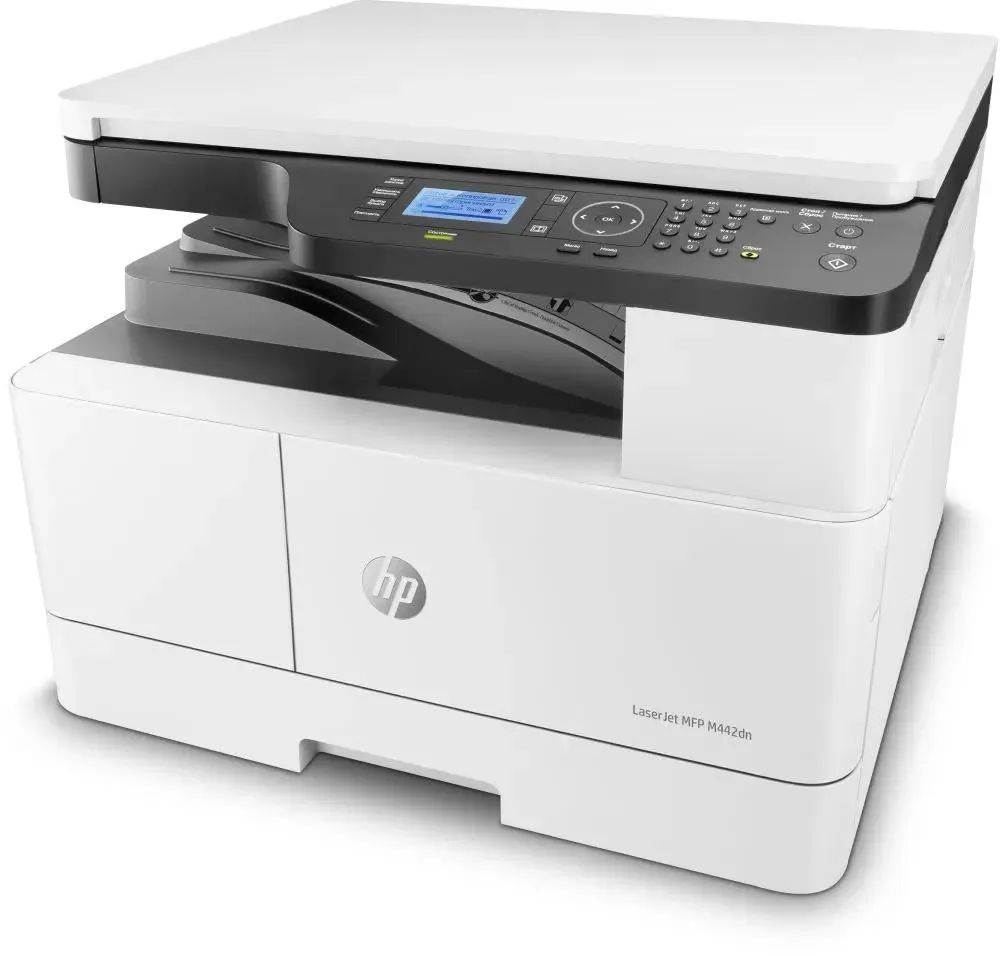картинка МФУ лазерное HP LaserJet MFP M442dn (8AF71A#B19) p/ c/ s, A3, 1200dpi, 24ppm, 512Mb, 2trays 100+250, Scan to email/ SMB/ FTP, PIN printing, USB/ Eth, Duplex от магазина КомпьютерЦентр