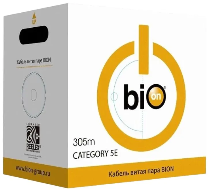 картинка Кабель Bion BCL-F5451-301 F/ UTP, кат.5e, 4x2x0,51мм AWG 24, CCA, одножильный, PE, для внешней прокладки, 305м, черный от магазина КомпьютерЦентр