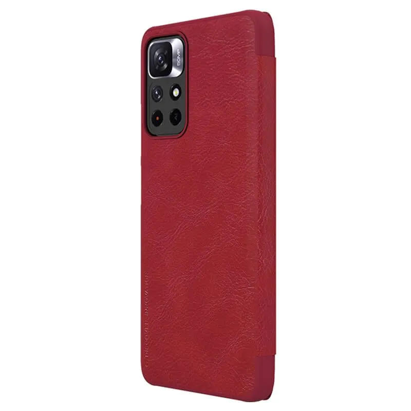 картинка Кожаный чехол-книжка Nillkin Qin для Xiaomi Redmi Note 11T/ Note 11 5G, красный от магазина КомпьютерЦентр