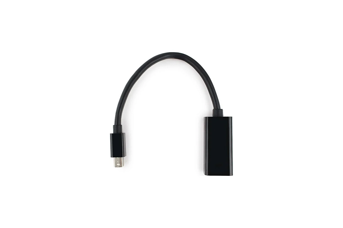 картинка Переходник miniDisplayPort - DisplayPort, Cablexpert A-mDPM-DPF-001, 20M/ 20F, длина 16см, черный, пакет от магазина КомпьютерЦентр