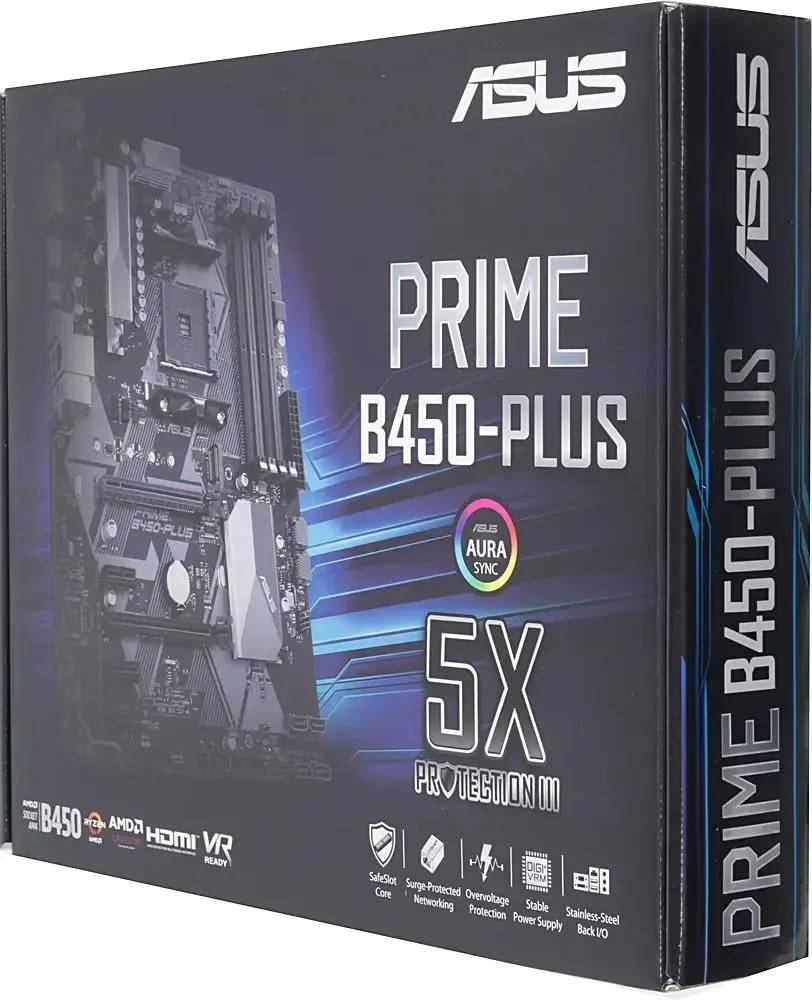 картинка Материнская плата Asus PRIME B450-PLUS Soc-AM4 AMD B450 4x DDR4 ATX от магазина КомпьютерЦентр