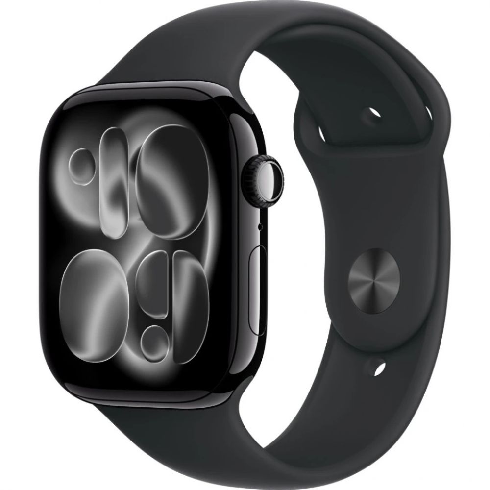 картинка Apple Watch Series 11, 46mm Jet Black Aluminum Case with Black Sport Band S/ M от магазина КомпьютерЦентр