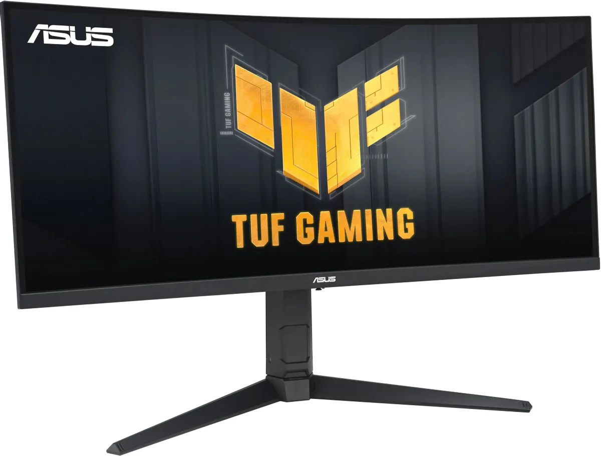 картинка Монитор 34'' Asus TUF Gaming VG34VQEL1A Curved 1500R, 100 Hz, 3440x1440, HDR10, HAS, VA, 1 ms MPRT, 300 cdm, FreeSync, 2xHDMI, DP, 3xUSB, 2x2W, VESA от магазина КомпьютерЦентр
