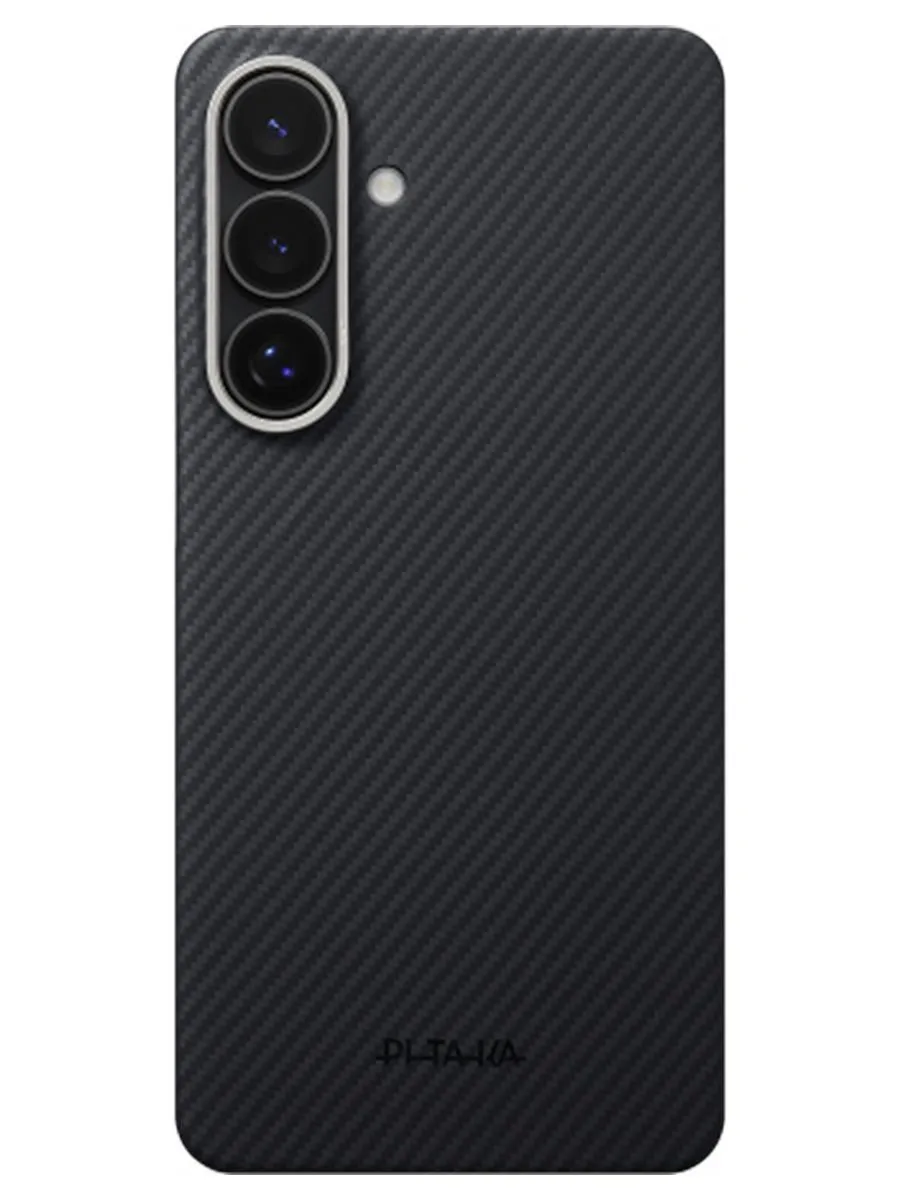 картинка Чехол Pitaka Edge (Ultra-Slim) Case для Samsung S26, черный/ серый (600D Black/ Grey (Twill)) от магазина КомпьютерЦентр