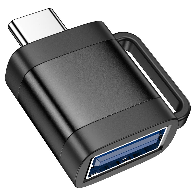 картинка Переходник Hoco OTG UA31C Type-C male to USB female OTG adater Black от магазина КомпьютерЦентр