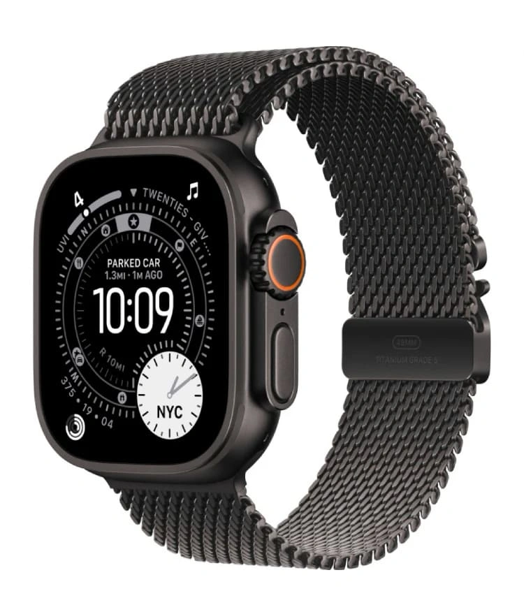 картинка Apple Watch Ultra 3 49mm Black Titanium Case with Black Milanese Loop Band (MF1Q4) от магазина КомпьютерЦентр