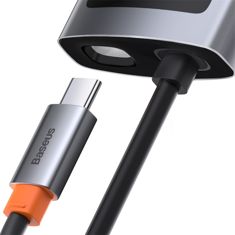 картинка Хаб Baseus Metal Gleam Series 4-in-1 USB2.0/ USB3.0/  4KHD/ Type-C Cray (CAHUB-CY0G) от магазина КомпьютерЦентр