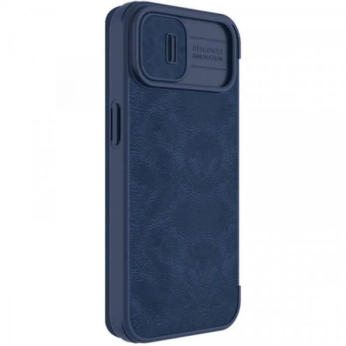 картинка Чехол-книжка Nillkin Qin PRO из Premium экокожи с защитой камеры для iPhone 14, синий от магазина КомпьютерЦентр