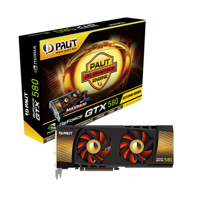 картинка Видеокарта Palit GeForce GTX580 3Gb DDR5 (NE5X580010FB) от магазина КомпьютерЦентр