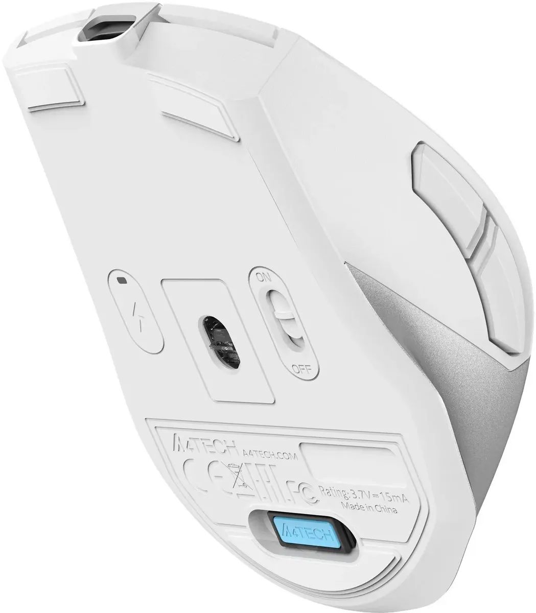 картинка Мышка A4tech Fstyler FG45CS Air белый/ серебристый silent беспров. FG45CS AIR USB (SILVER WHITE) от магазина КомпьютерЦентр