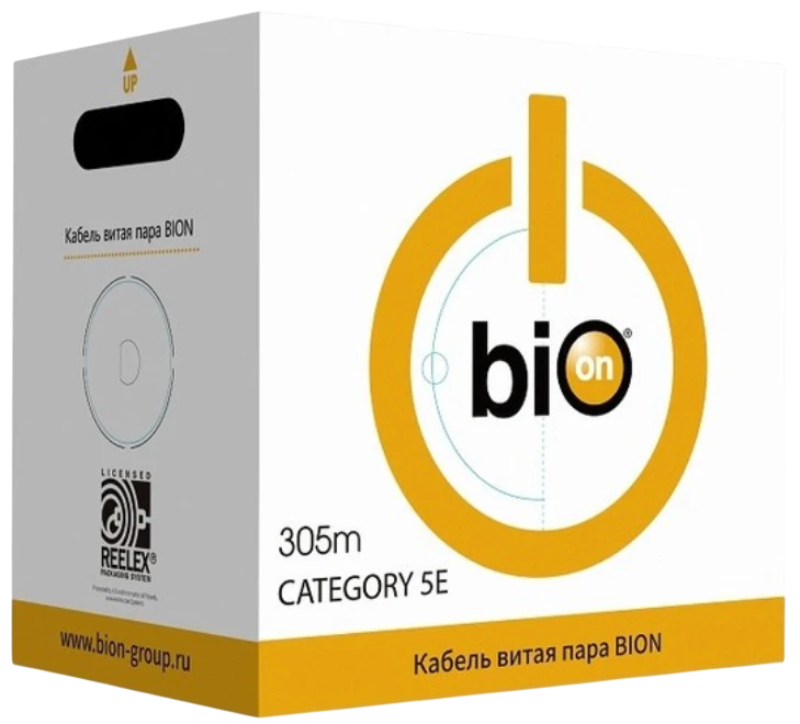 картинка Кабель Bion BCL-F5480-381 F/ UTP, кат.5e, 4x2x0,48мм AWG 24, медь, одножильный, PE, для внешней прокладки, 305м, черный от магазина КомпьютерЦентр