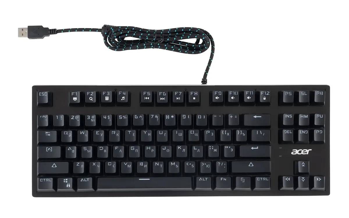 картинка Клавиатура Acer OKW126 механическая черный USB for gamer LED (ZL.KBDEE.00G) от магазина КомпьютерЦентр