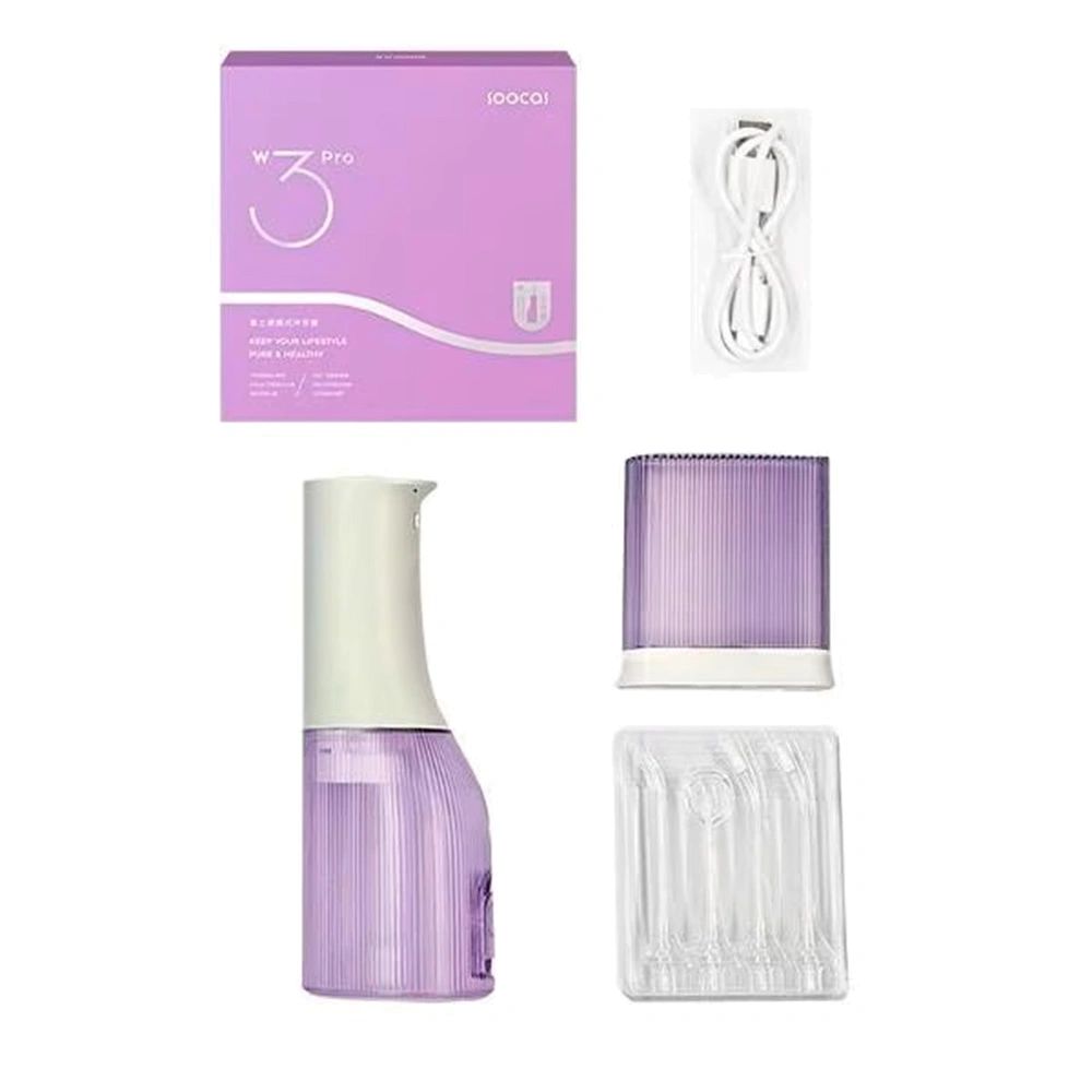 картинка Портативный ирригатор Xiaomi Soocas W3 Pro Portable Electric Oral Irrigator (4 насадки) Purple от магазина КомпьютерЦентр