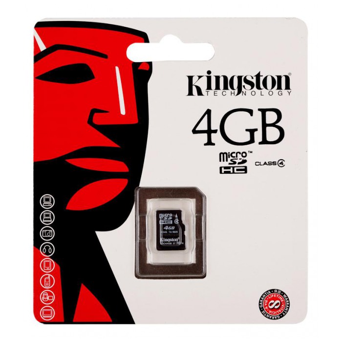 картинка Карта памяти Kingston 4Gb microSDHC Class 4 no SD adapter (SDC4/4GBSP) от магазина КомпьютерЦентр