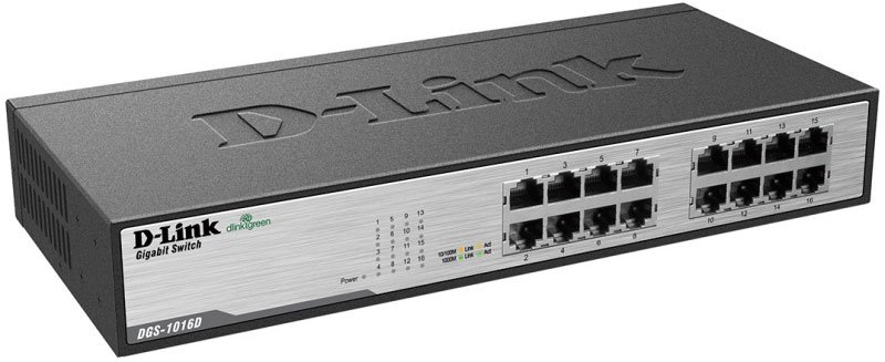 картинка Switch 16-port D-Link DGS-1016D/ I2A 16G неуправляемый от магазина КомпьютерЦентр