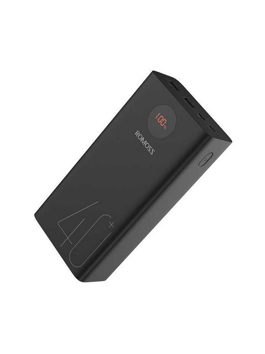 картинка Дополнительный внешний аккумулятор Romoss (PEA40) (40000mAh) 3A QC 2xUSB Black от магазина КомпьютерЦентр