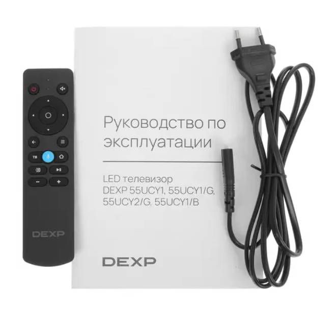 картинка Телевизор LED 55'' DEXP 55UCY1 4K UltraHD, Smart TV, Яндекс.ТВ от магазина КомпьютерЦентр