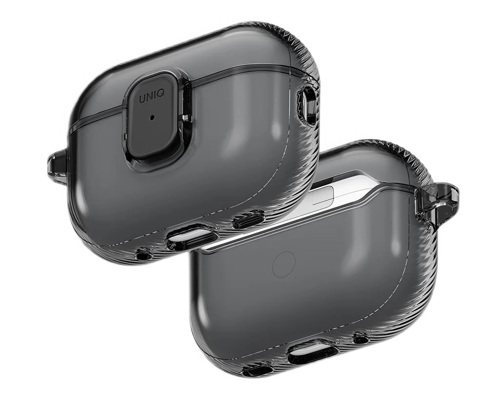 картинка Чехол Uniq Glase PRO TPU Lock Glossy Smoke для AirPods Pro 3, черный от магазина КомпьютерЦентр