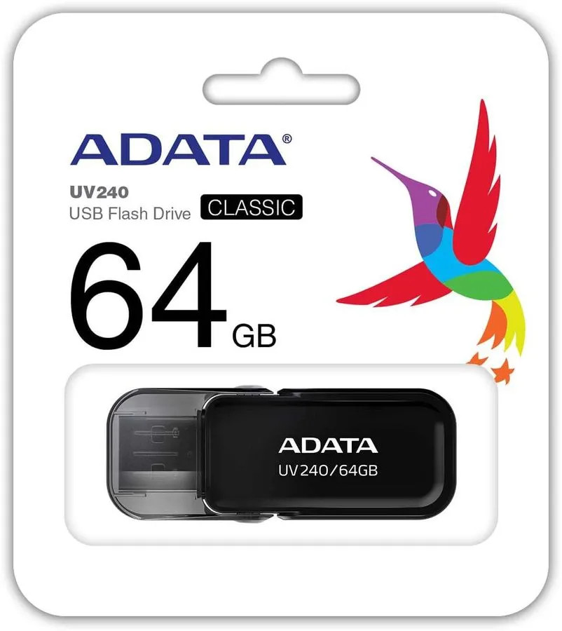 картинка USB накопитель 64Gb A-Data UV240 Black (AUV240-64G-RBK) от магазина КомпьютерЦентр