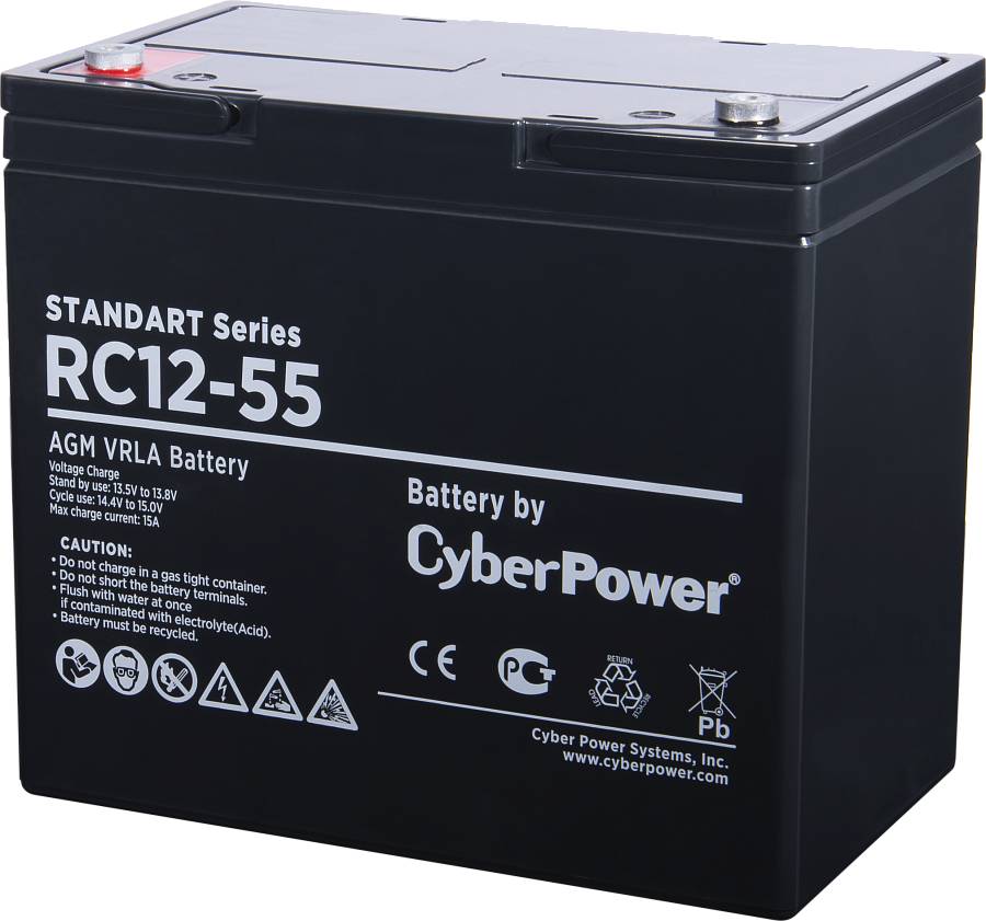 картинка Аккумулятор для ИБП SS CyberPower Standart series RC 12-55 /  12V 55 Ah от магазина КомпьютерЦентр