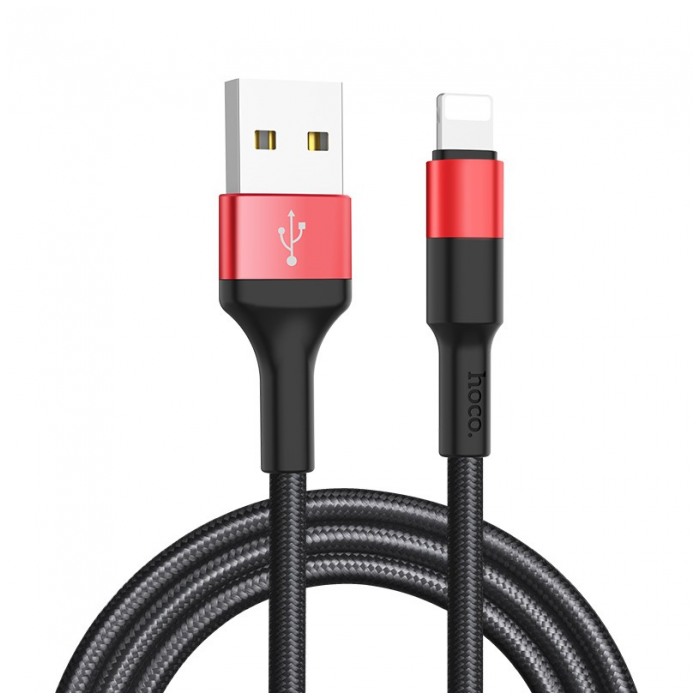 картинка Дата-кабель HOCO Data Cable Lightning Express 100cm X26 Black/ Red (X26 Black/Red) от магазина КомпьютерЦентр